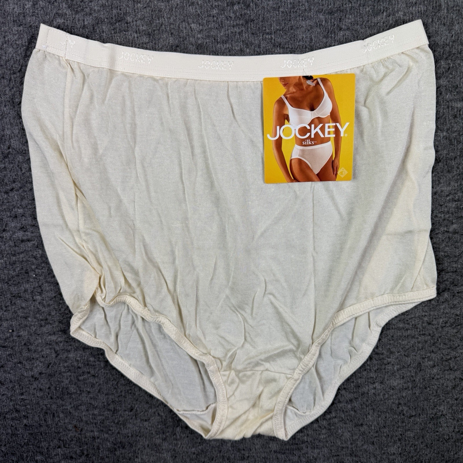 Vintage Jockey Silks Brief Panties Womens Size 7 Off-White Cream High Rise