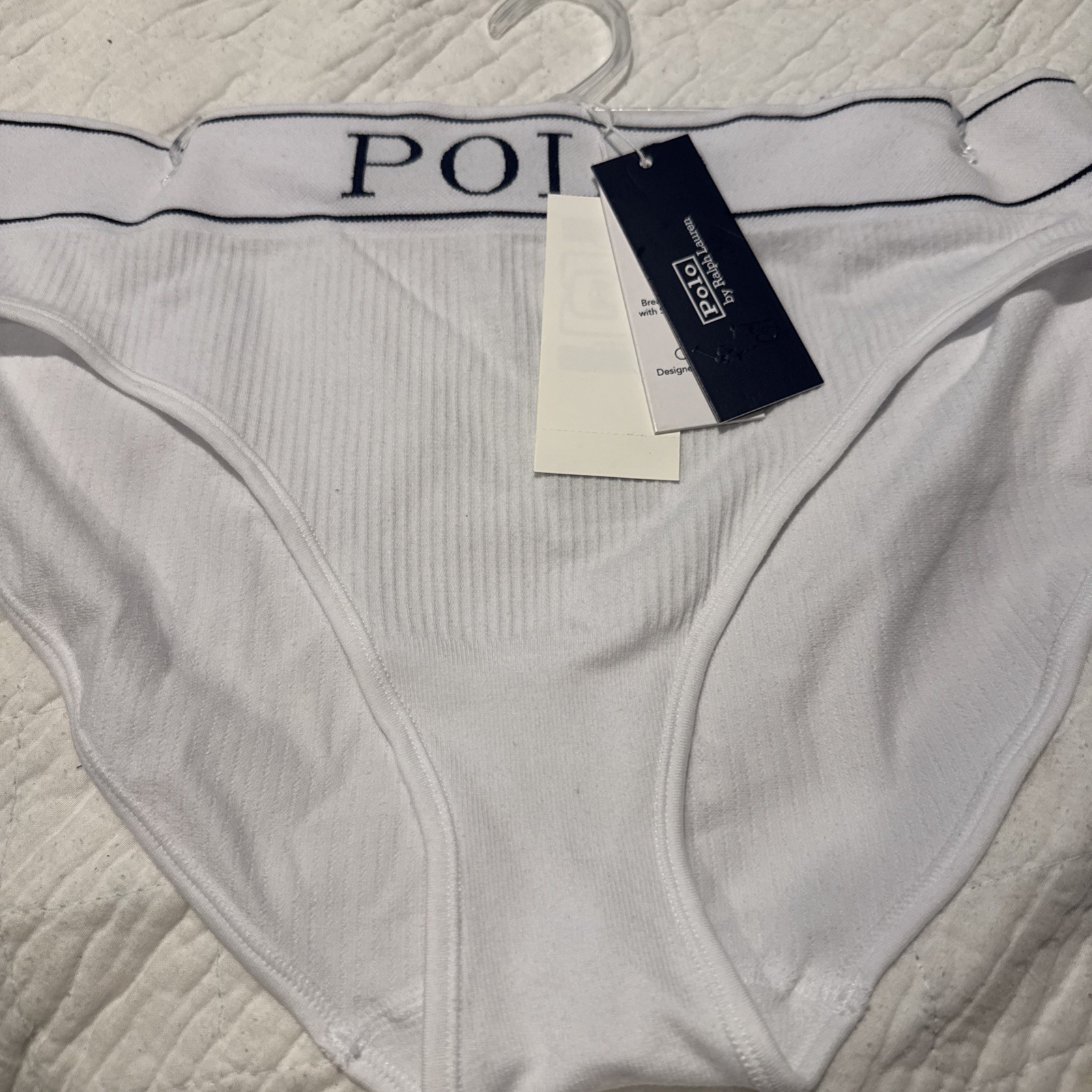 Polo Ralph Lauren White Panties Size XXL Briefs Ribbed Seamless