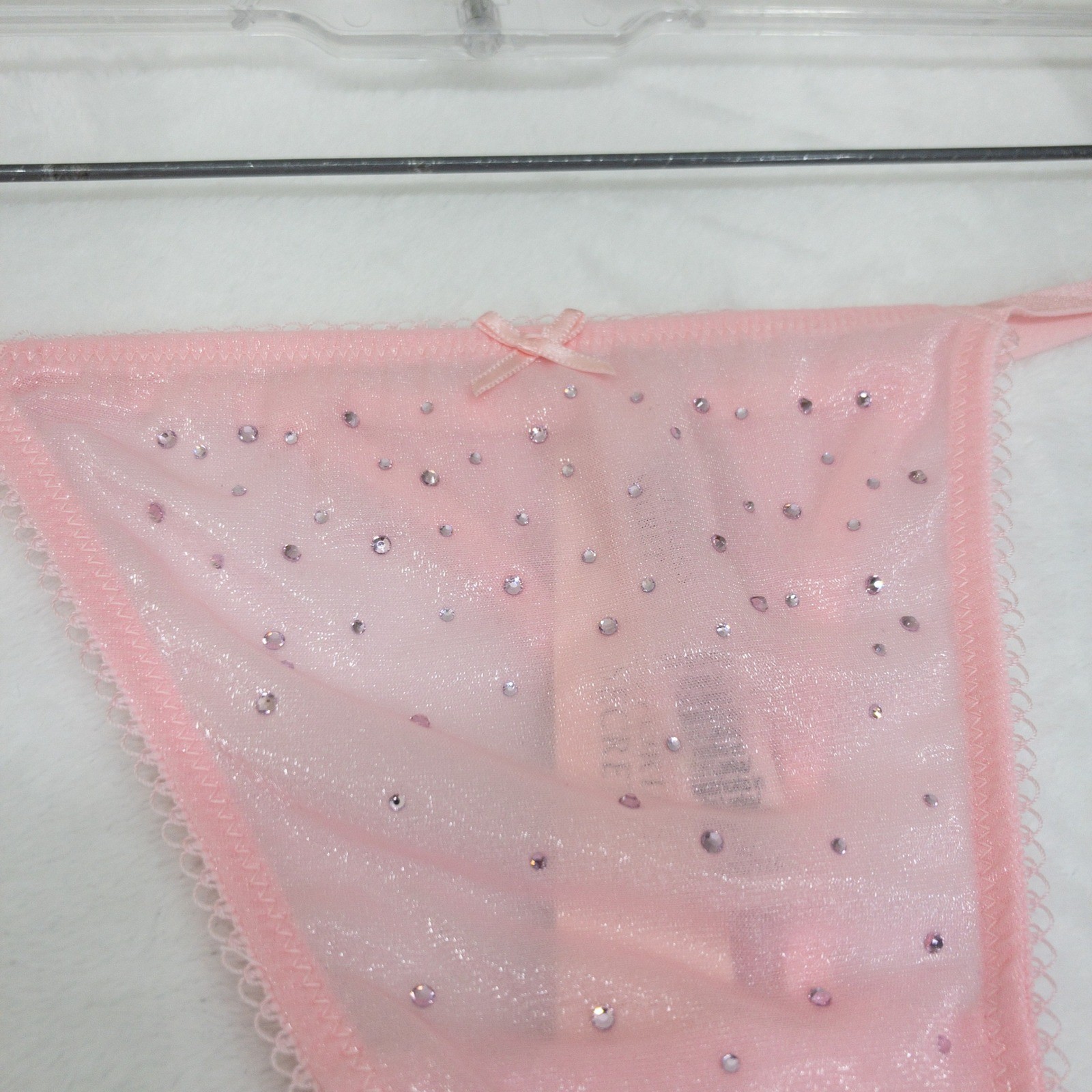Victorias Secret Dream Angels Crystal Shimmer Thong Panties Womens Medium Pink