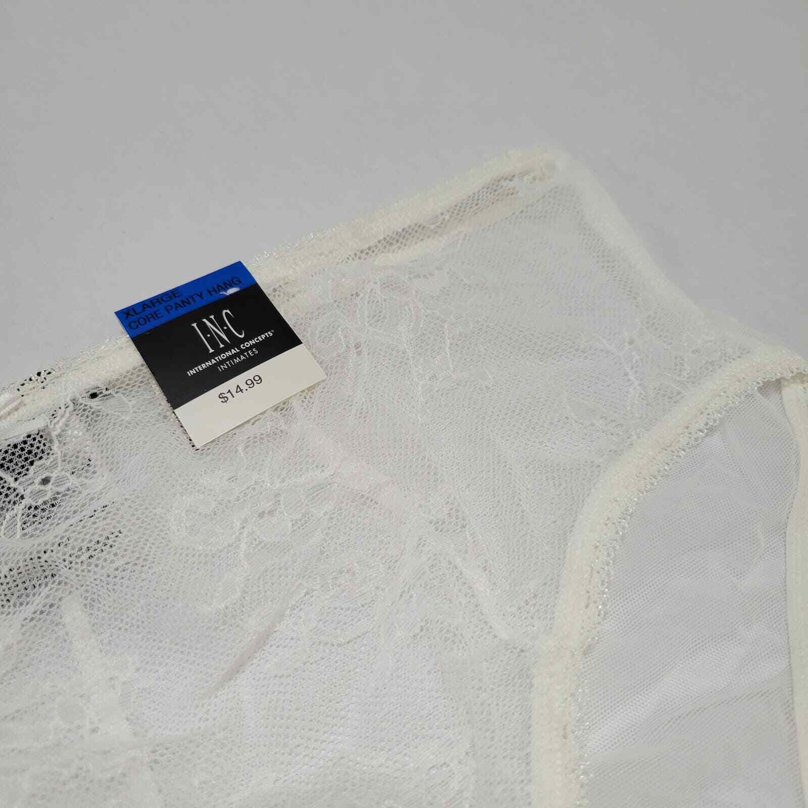 INC International Concepts Cheeky Lace Brief Panty, Washed White NWT $15 X-Large