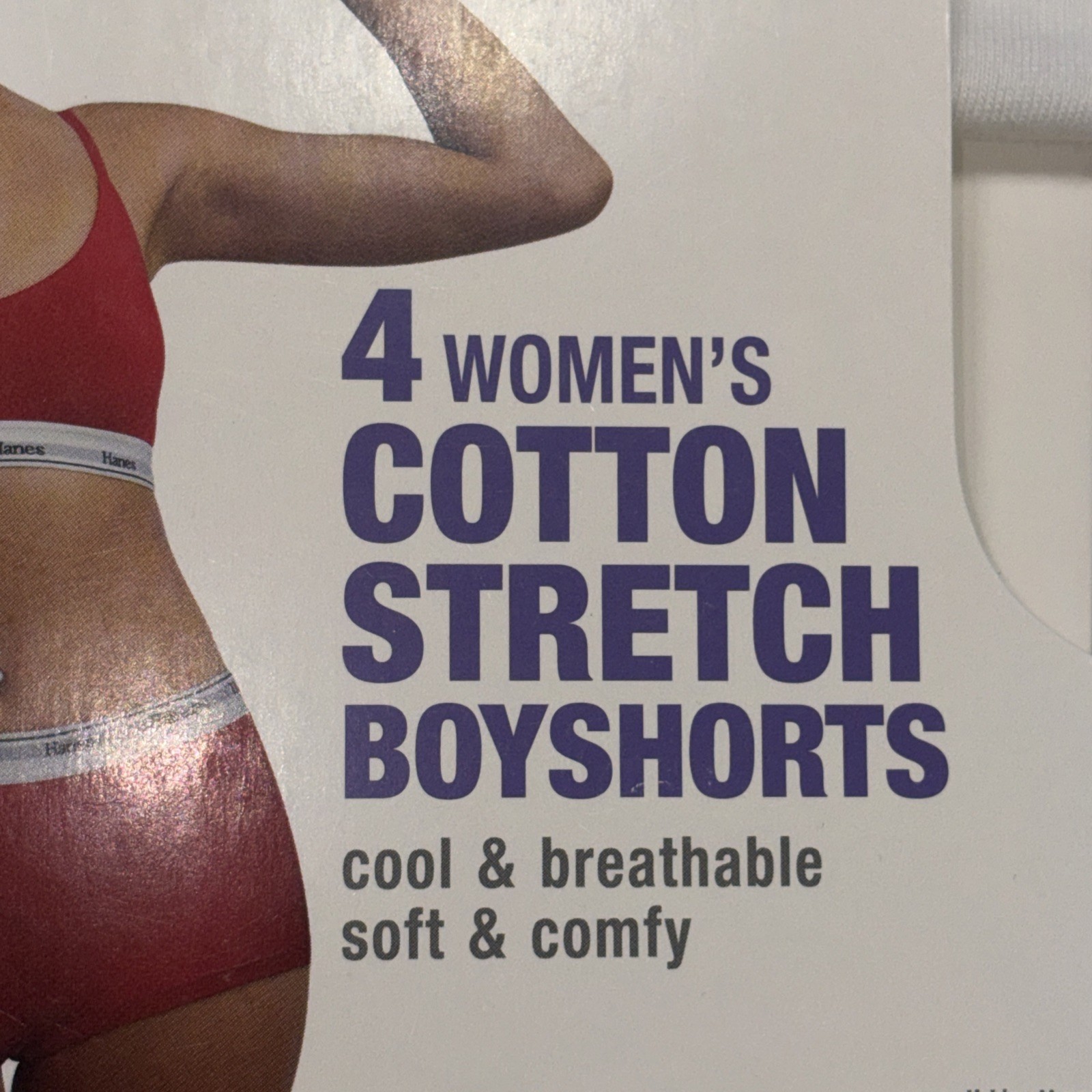 Hanes Underwear Womens 8/XL Boyshorts 2 Pack Stretch Originals New Multipack