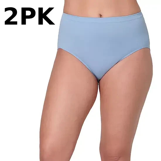 Bali 2-PK Comfort Revolution Microfiber Brief Underwear 803J Blue 2PK Size 10/11