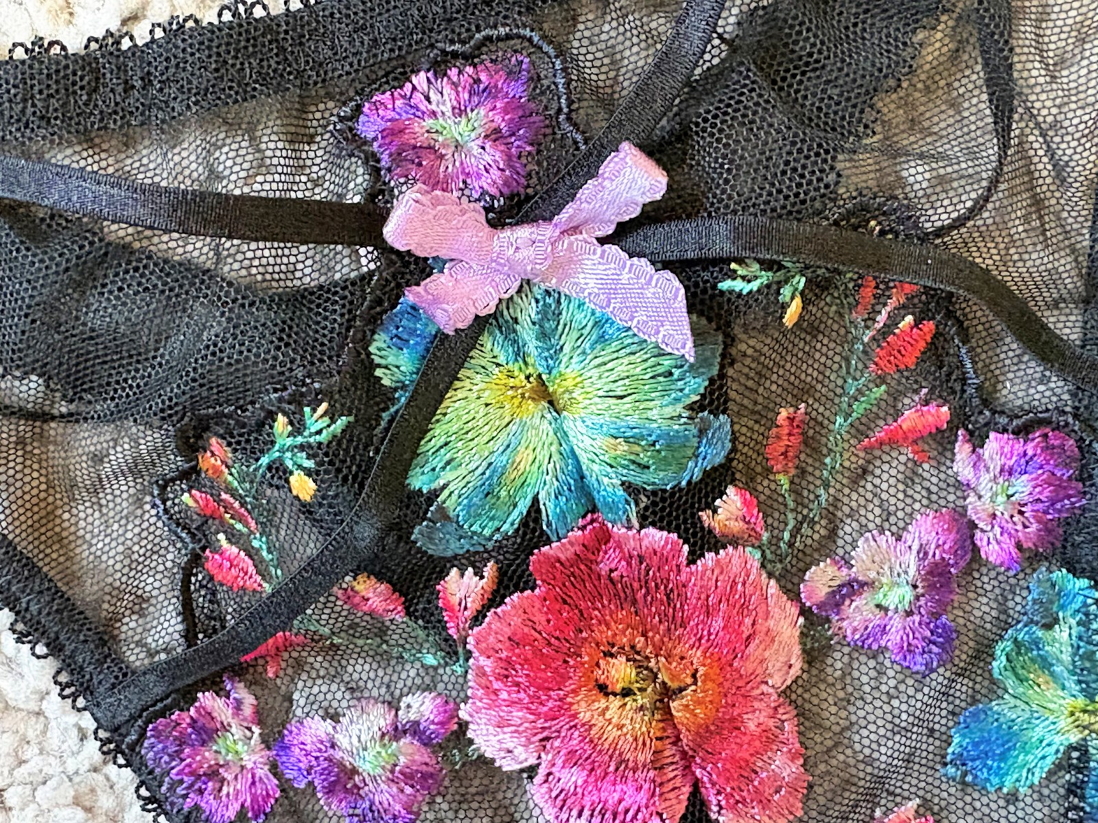 NWT – VICTORIA’S SECRET VERY SEXY DARK BLOSSOM HIGH LEG THONG PANTY – M L XL