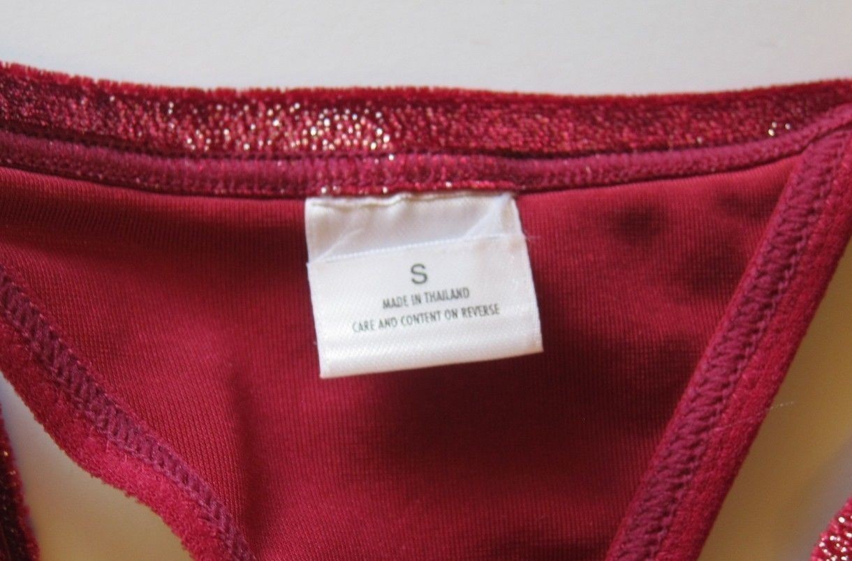 1 NEW Express VINTAGE 90s High Cut Glitter Velvet-Like Thong Panties SMALL