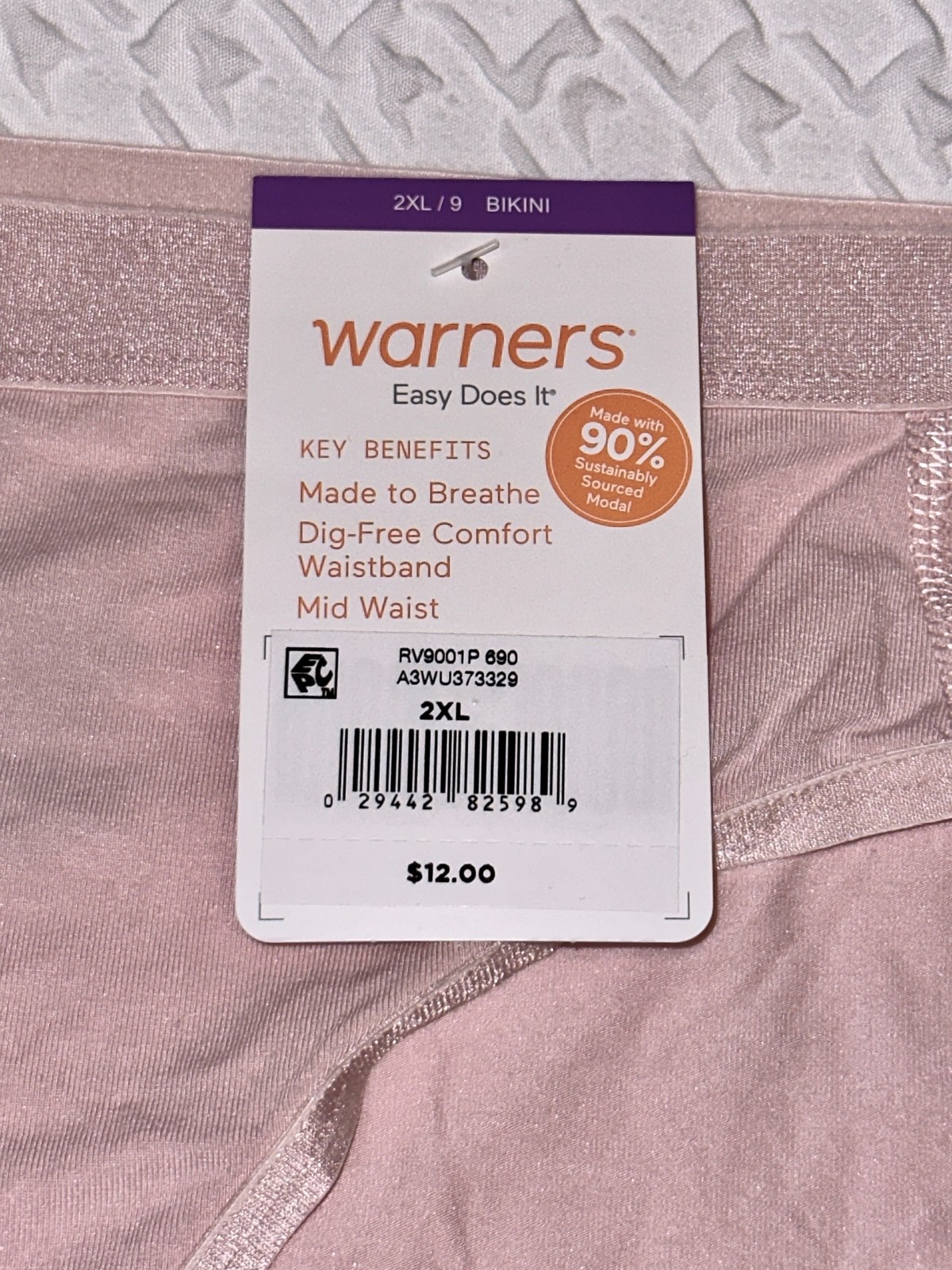 WARNERS Easy Does It Modal Pink Bikini Panty NEW Womens Sz S 5