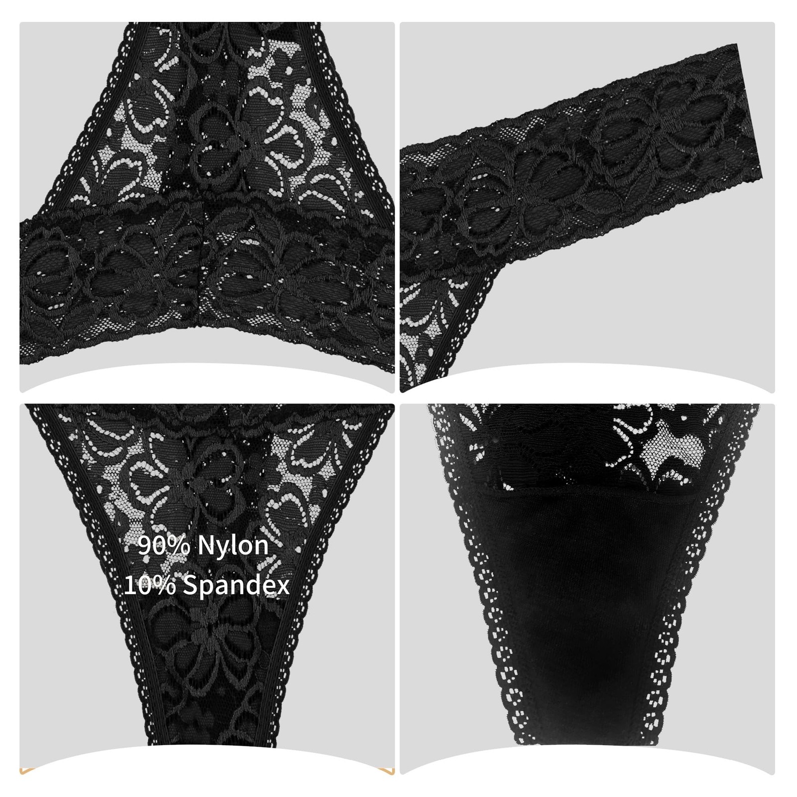 Lace Thong for Women Plus Size G-Strings Panties Low Waist Cotton Thongs For …
