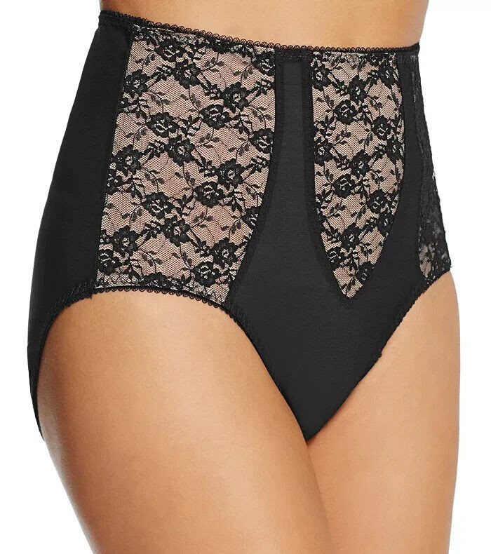 $42 DITA VON TEESE SHEER WITCHERY HI-CUT BRIEFS BLACK/NUDE PANTIES SIZE S