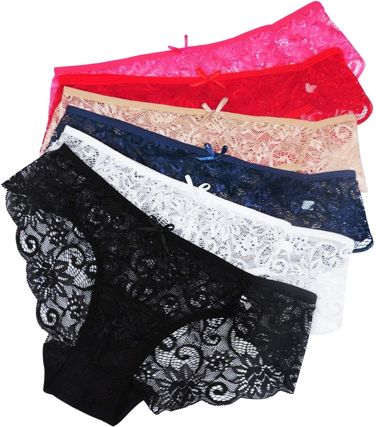 Everyday Elegance: 6-Pack Sexy Lace Bikini Panties for Fashion-Forward Women