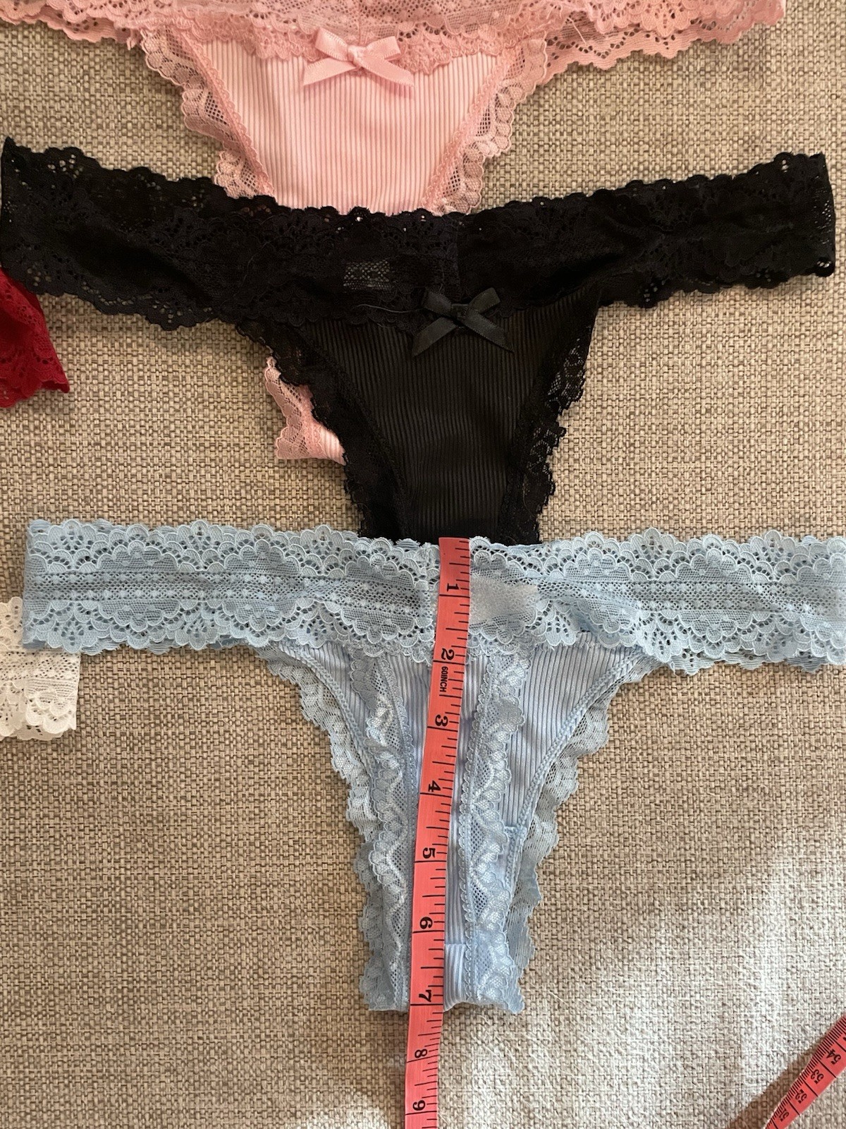 Nolrahiur Sexy Lace Thong Panties Underwear Women’s Size XS Ribbed 6 Pack NWOT