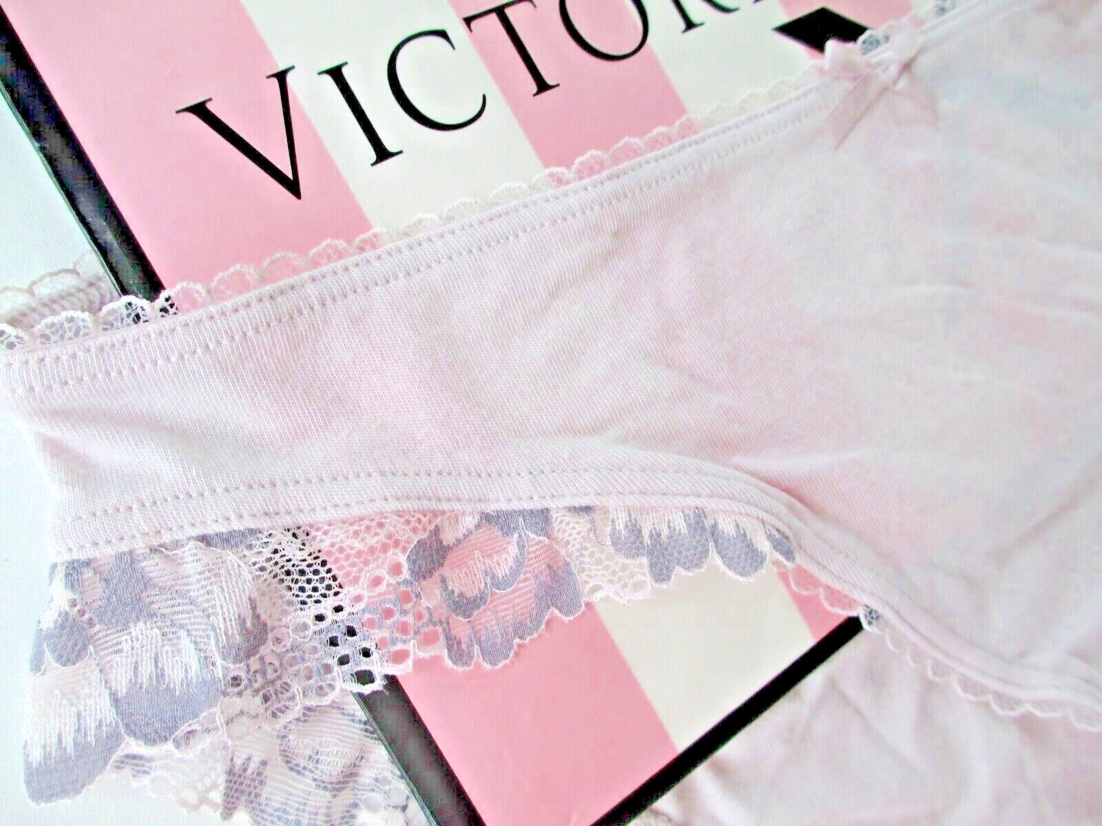 VICTORIA’S SECRET Cotton Bikini Panty S 2XL Lace Trim NWT Purple VS