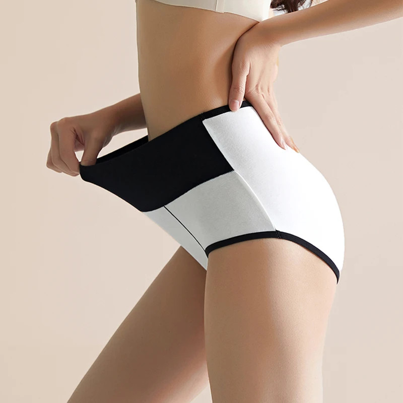 4pcs Women’s High Waist Cotton Briefs Plus Size M–4XL Soft Shaper Panty