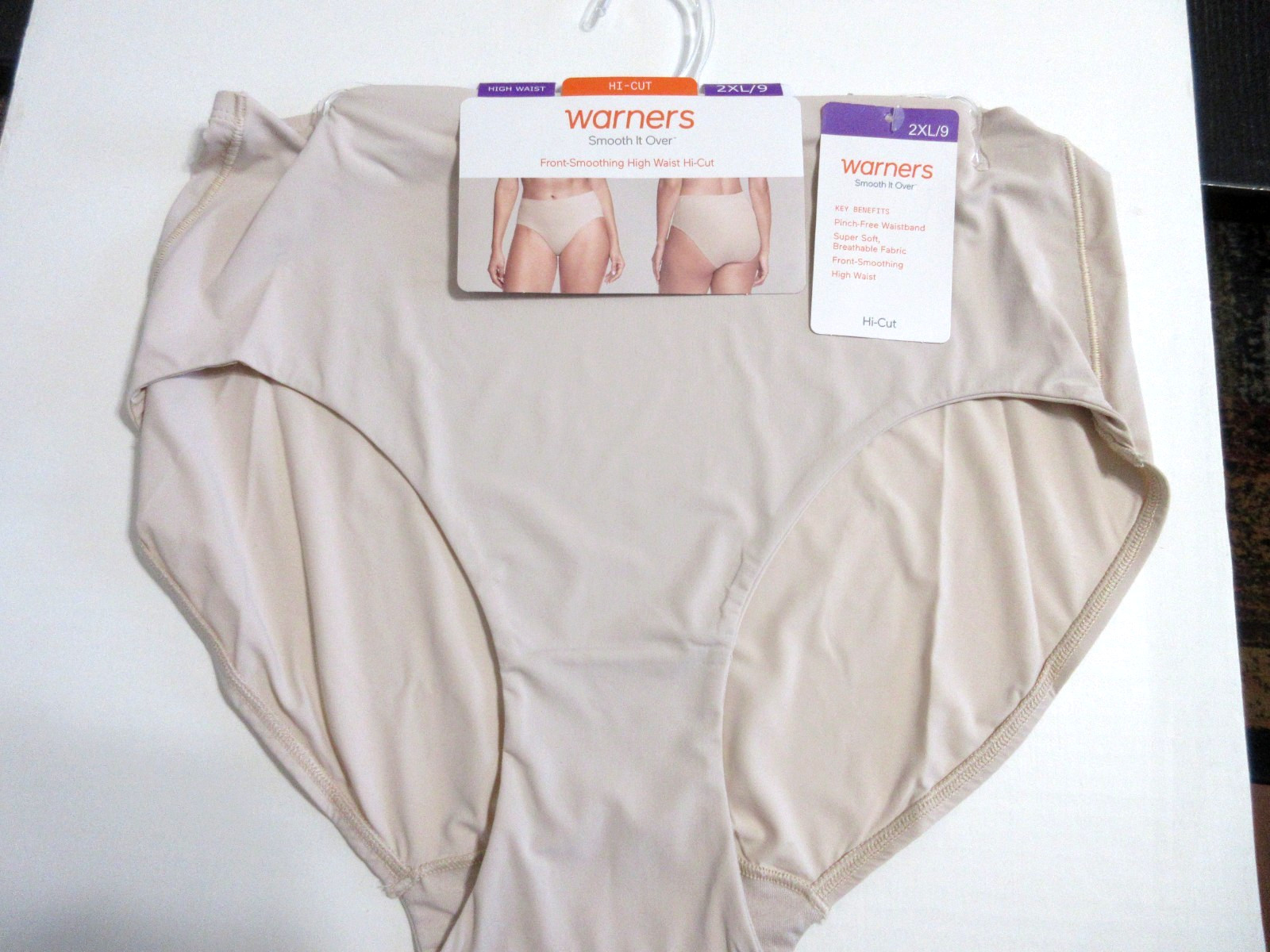 Warners HI CUT panties Smooth it over Front High waist RT9021 beige nylon~ 2XL/9