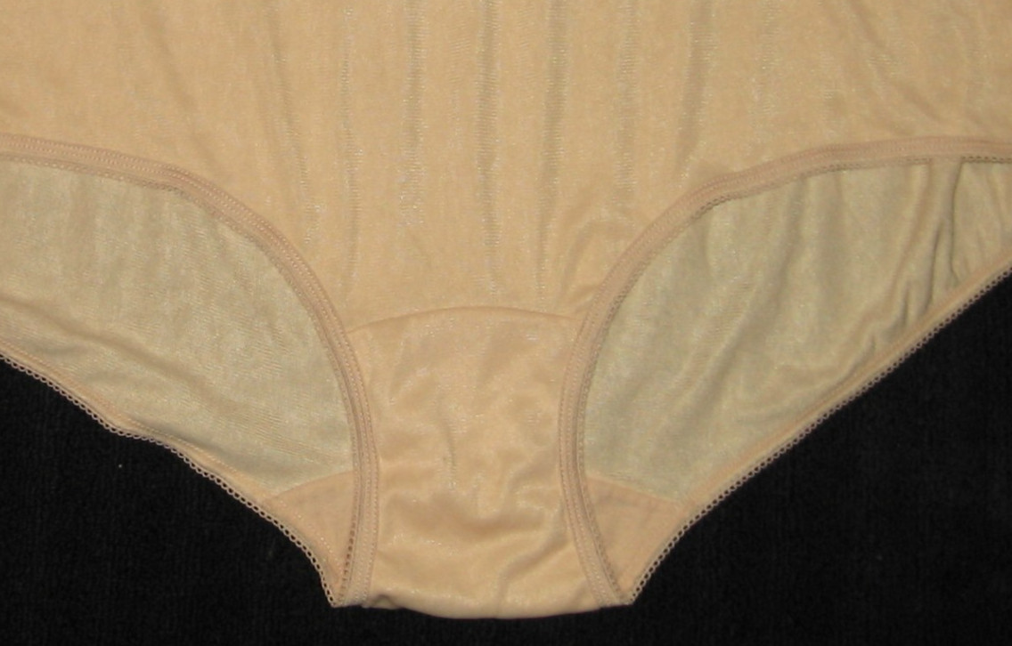 NEW VTG SZ 10 SEARS ROSE ACETATE POLY FULL CUT GRANNY BRIEF PANTIES +