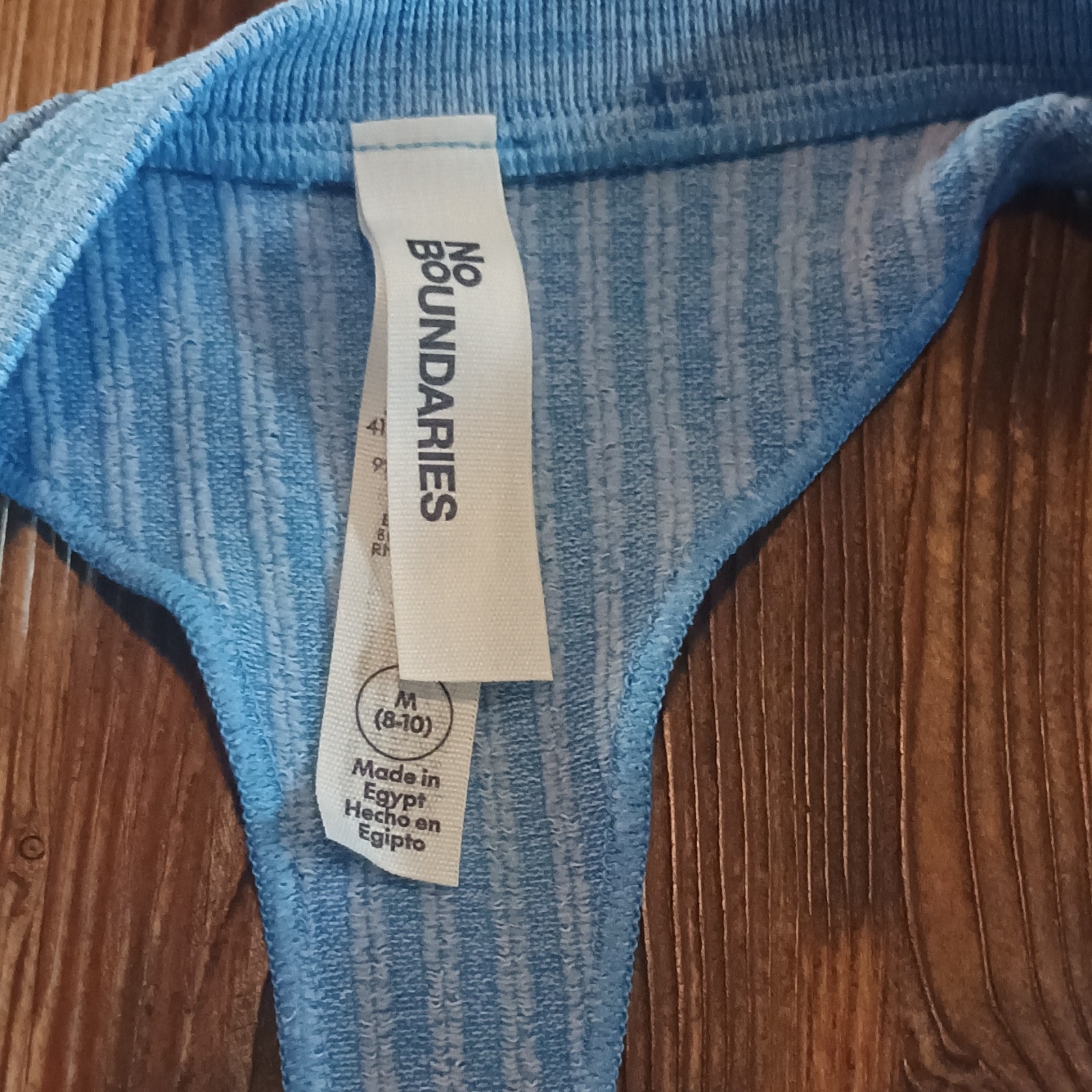 No Boundaries Seamless High Leg Thong Blue Heather Rib Women’s Size M (8-10)