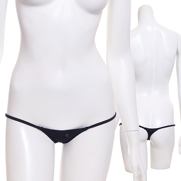 Chaku-ero Extremely Low-rise Micro Thong Panties Bow Cotton made in Japan L673