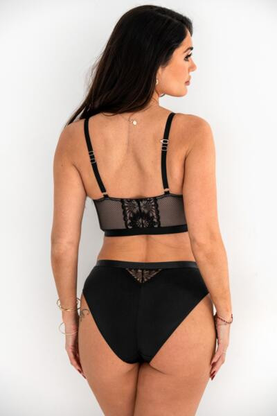 Pour Moi BLACK/COSMETIC India Gatsby Lace V-Shape Brief, US Medium