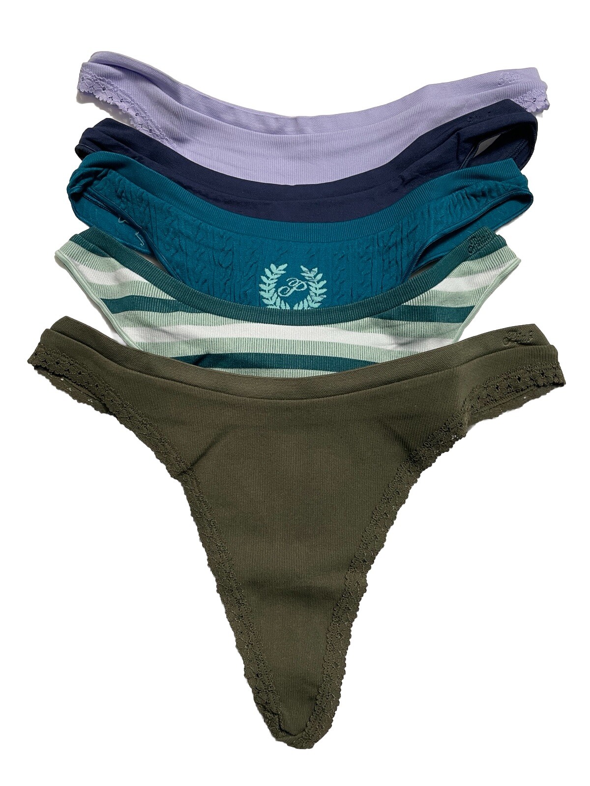 Victoria Secret Thongs Womens Medium Seamless High Leg Scoop Multicolor