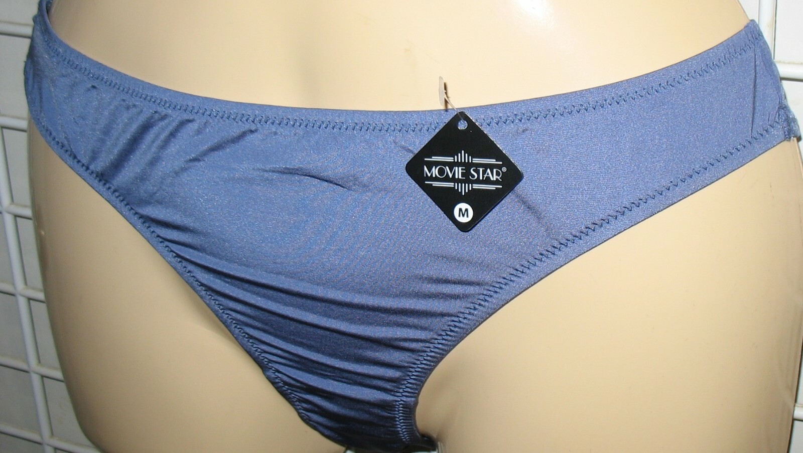 MOVIE STAR – NEW – BLUE – MEDIUM – STRETCH BIKINI PANTY – 2″ SIDES