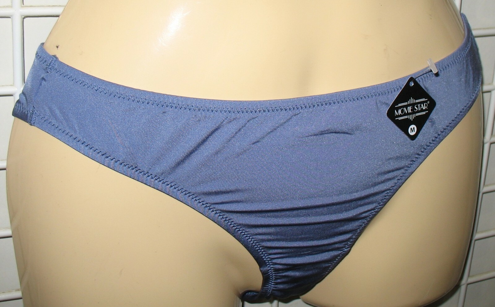 MOVIE STAR – NEW – BLUE – MEDIUM – STRETCH BIKINI PANTY – 2″ SIDES