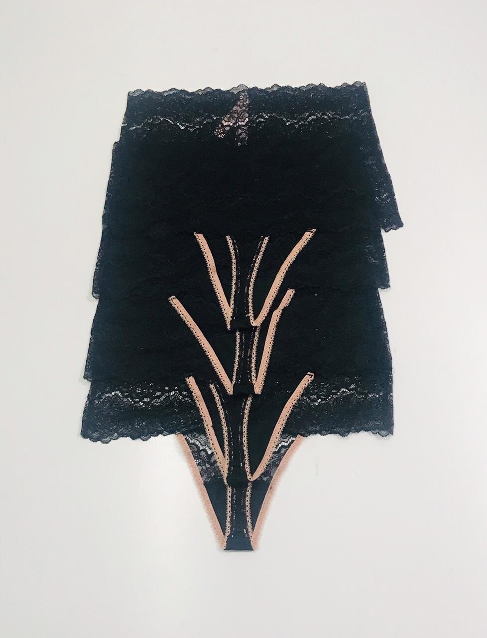 Victoria’s Secret High-waist Thong Panty Four Pack (Black) RRP £25 Each