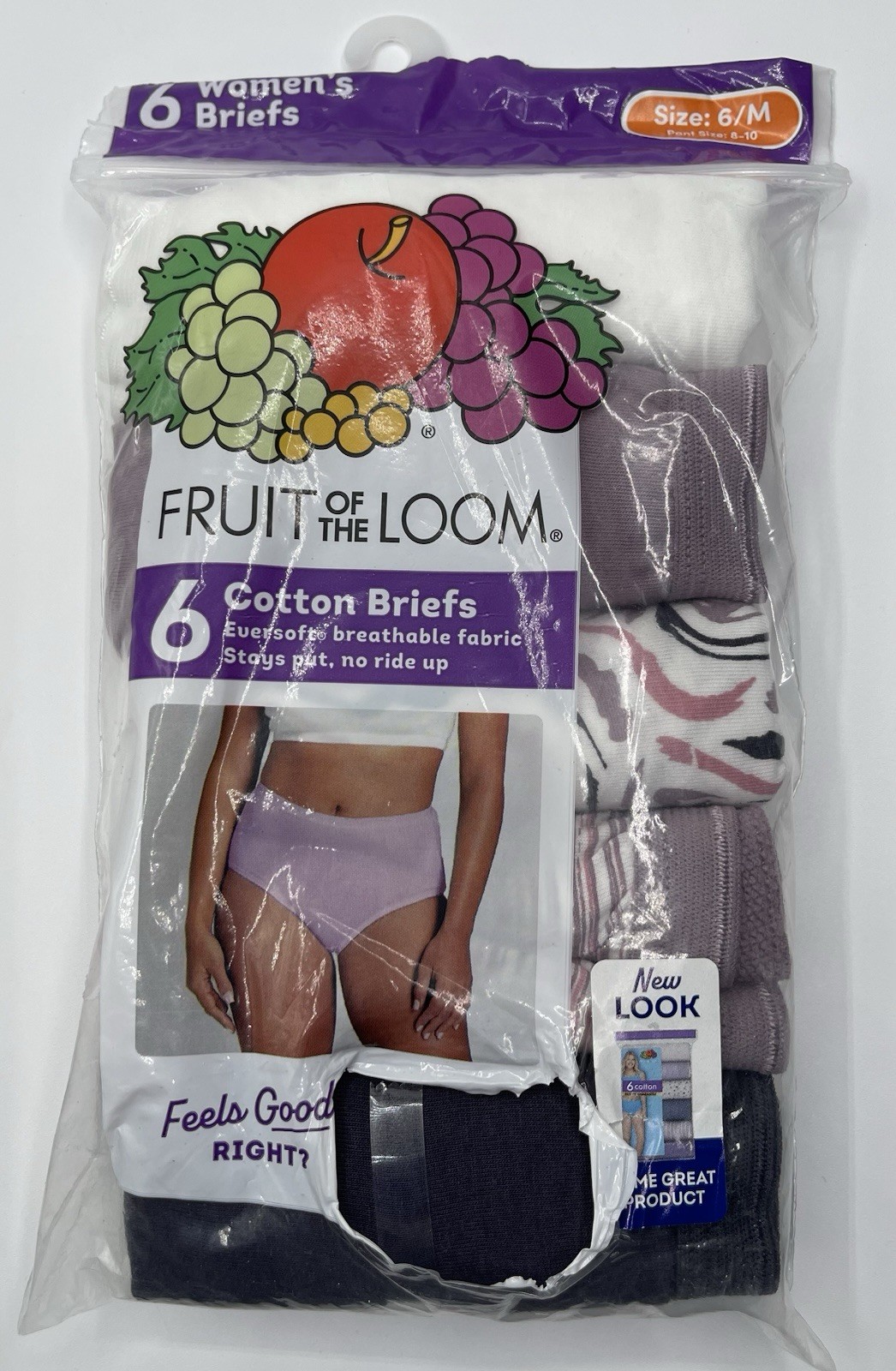 Hanes Cotton Briefs Panties Womens Size Medium 6 Underwear 5 Pack