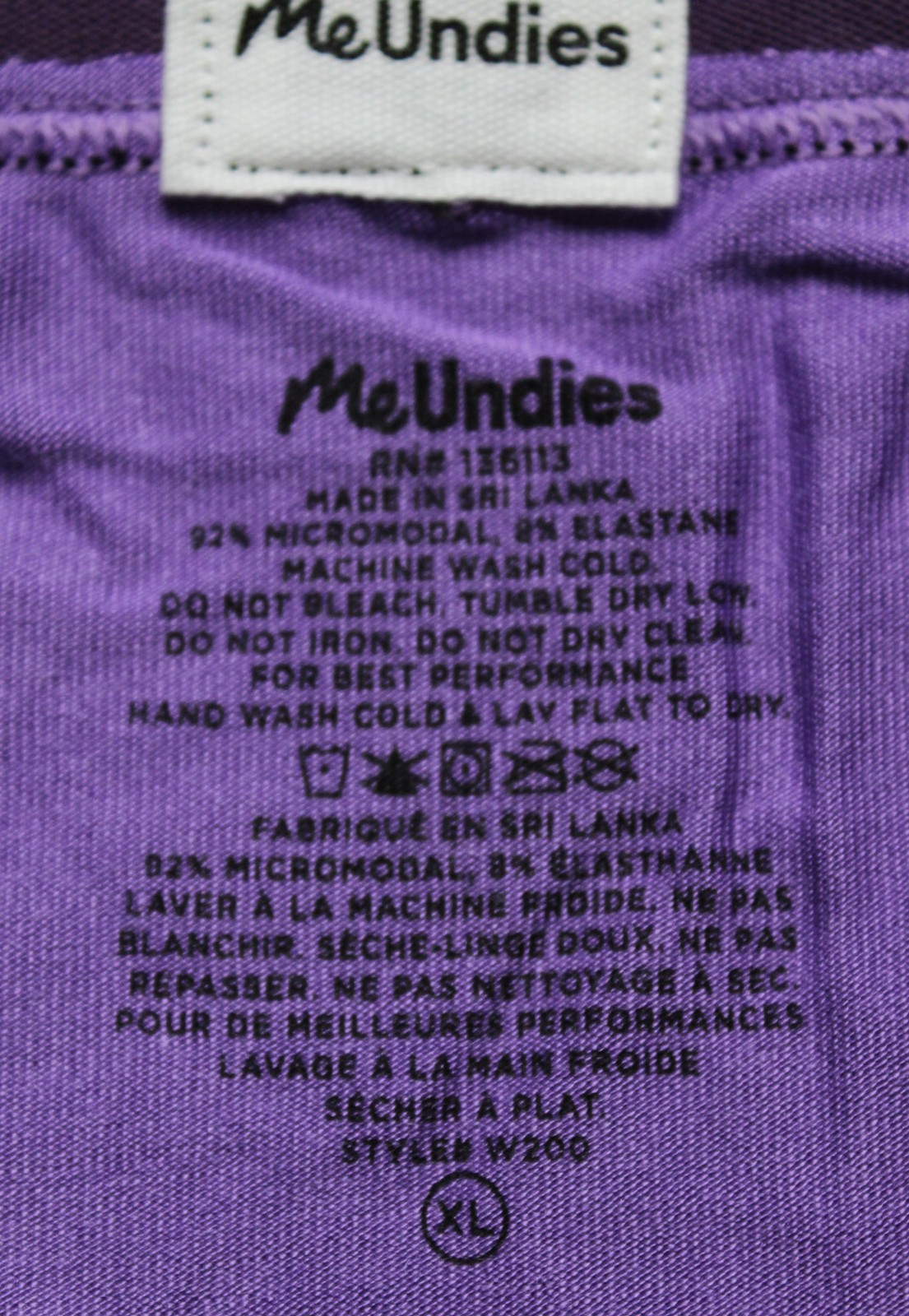 MeUndies Women’s Ultra Soft Modal Core Cheeky Briefs NN7 Purple XL NWT