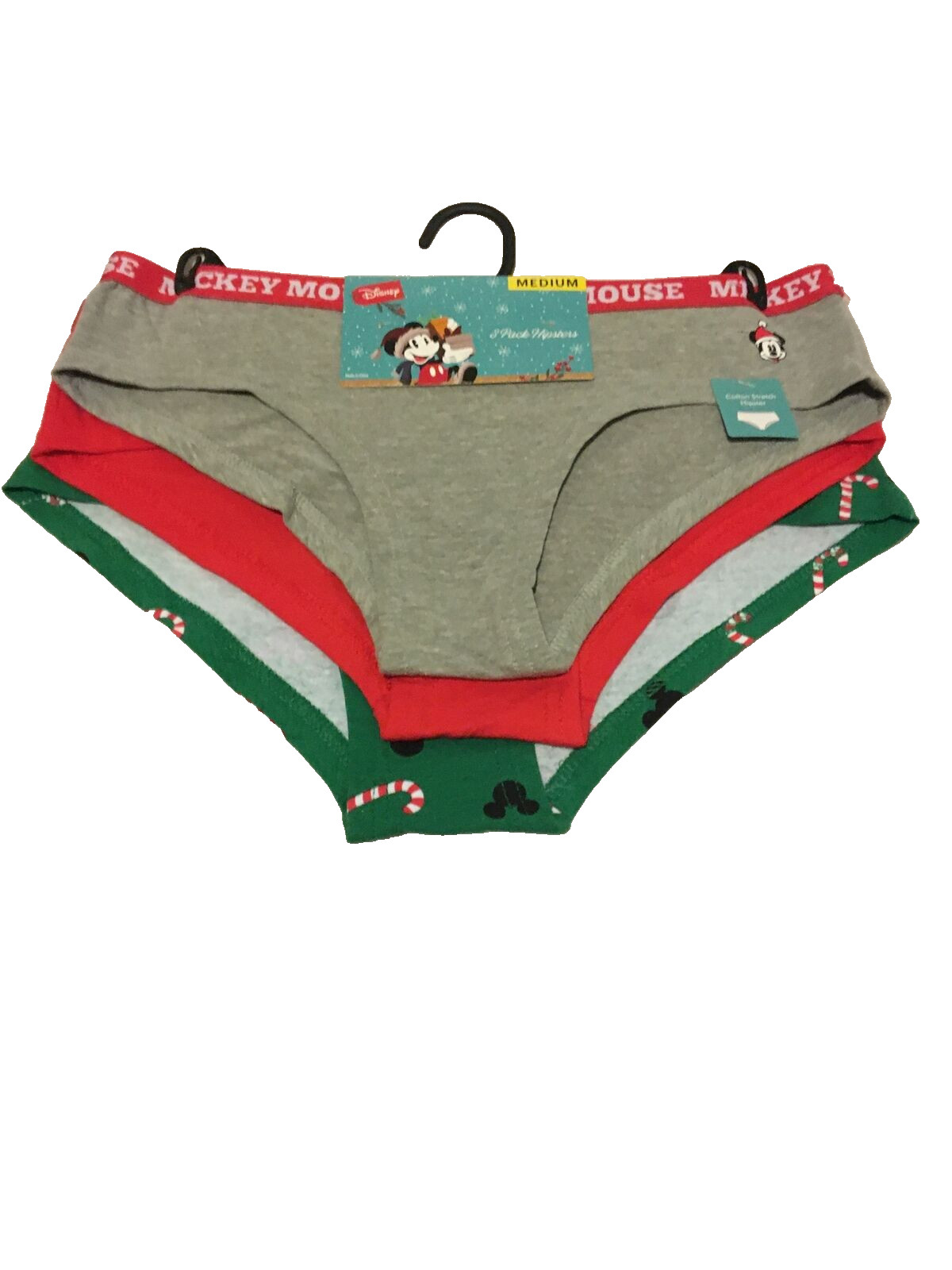 Disney MICKEY MOUSE Christmas Cotton Stretch Hipster 3 Pack Woman’s Size XXL NEW