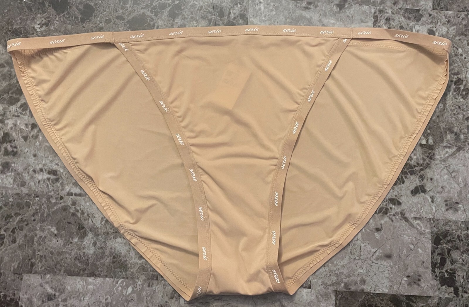 AERIE AMERICAN EAGLE XXL NUDE SMOOTH THIN NYLON SPANDEX STRING BIKINI PANTIES
