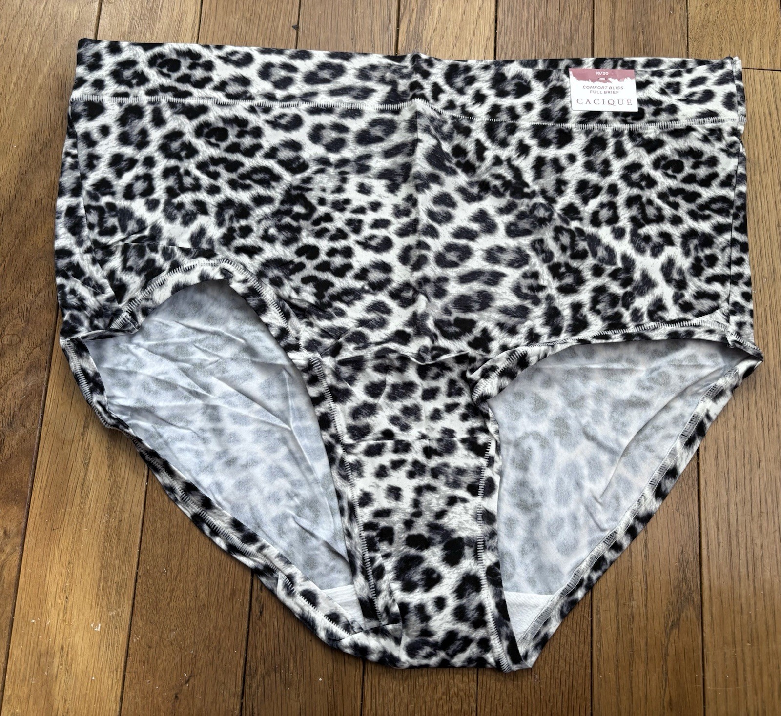 Plus Sz 18/20 Lane Bryant Cacique Comfort Bliss Full Brief Panty Cream Leopard