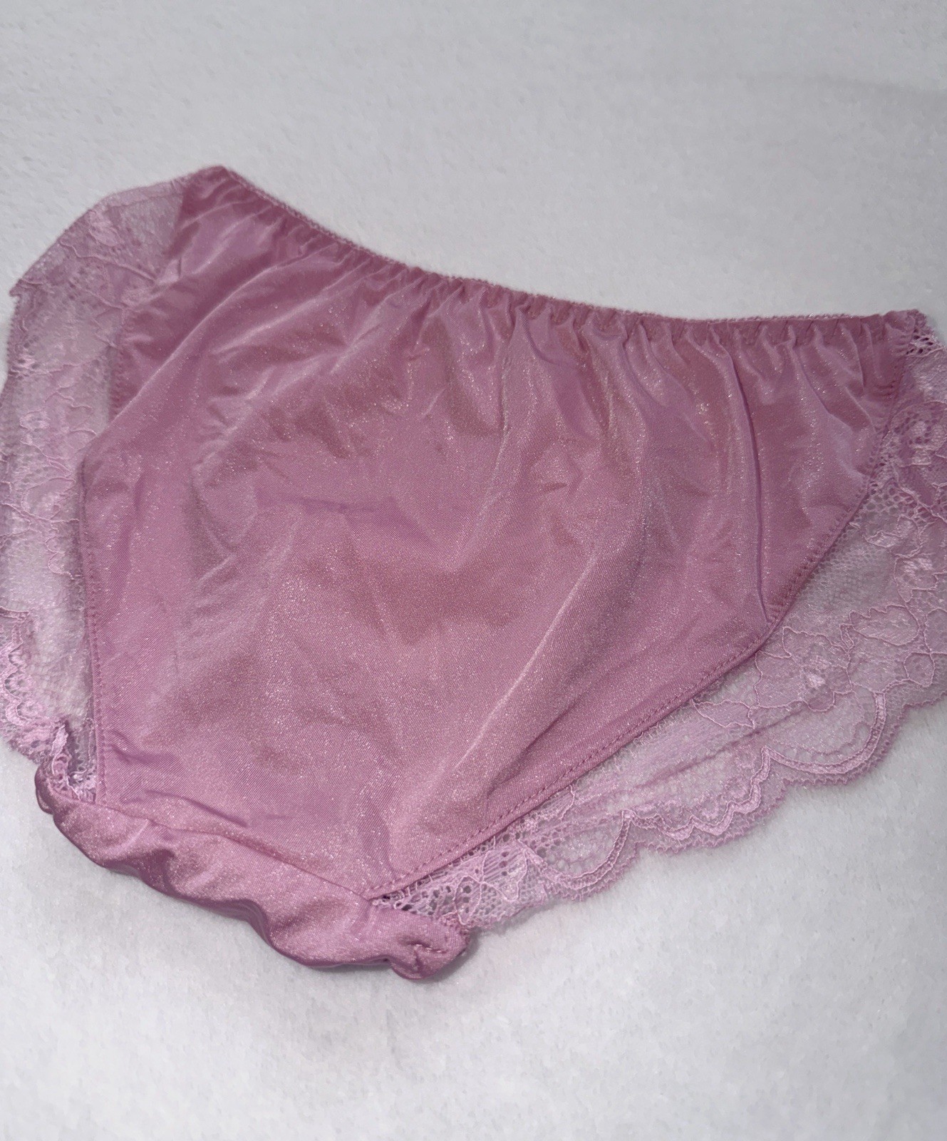 Set Of 4！US-S, M/JP-LL Japanese Embroidery Lace Trim Shiny Smooth Nylon Panties