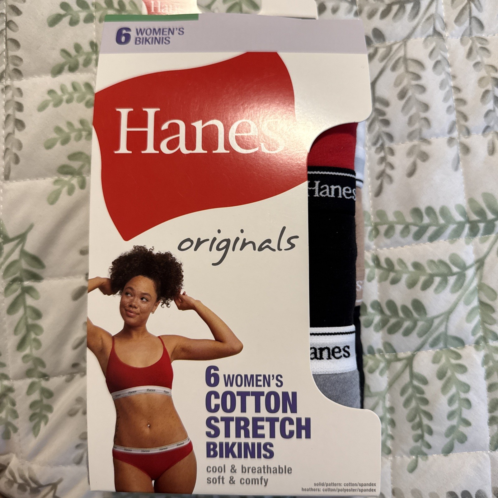 Hanes Originals Women’s Bikini Underwear, Breathable Stretch Cotton, 6-Pack XL 8