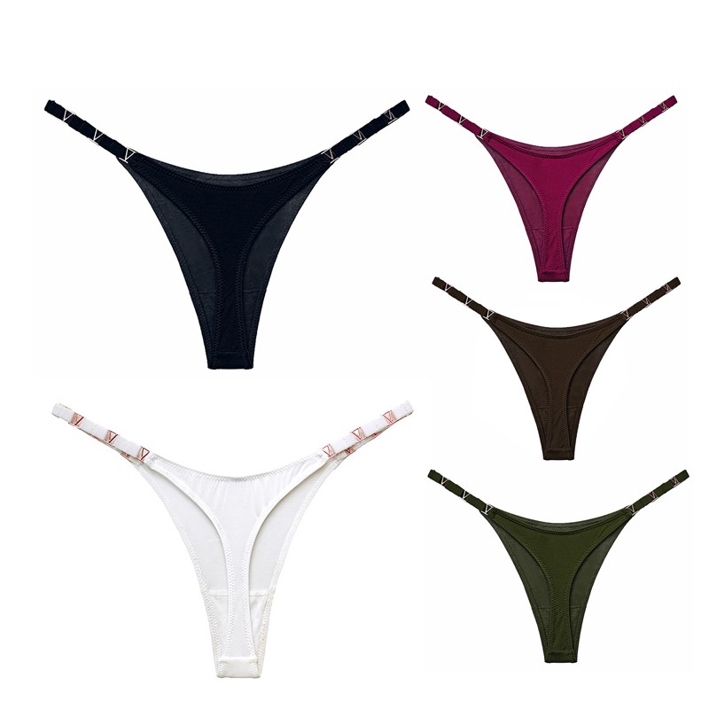 5 Pack Lot Womens Sexy Panties Thongs Bikini Ice Silky Ladies Underwear Lingerie