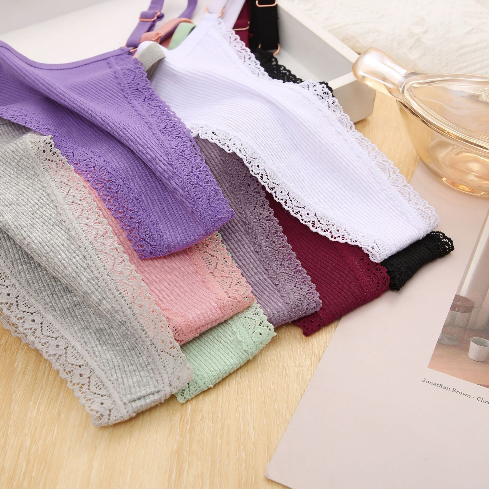6-Pack Women’s Adjustable Lace G-String Thongs Low Rise Panties Cotton underwear