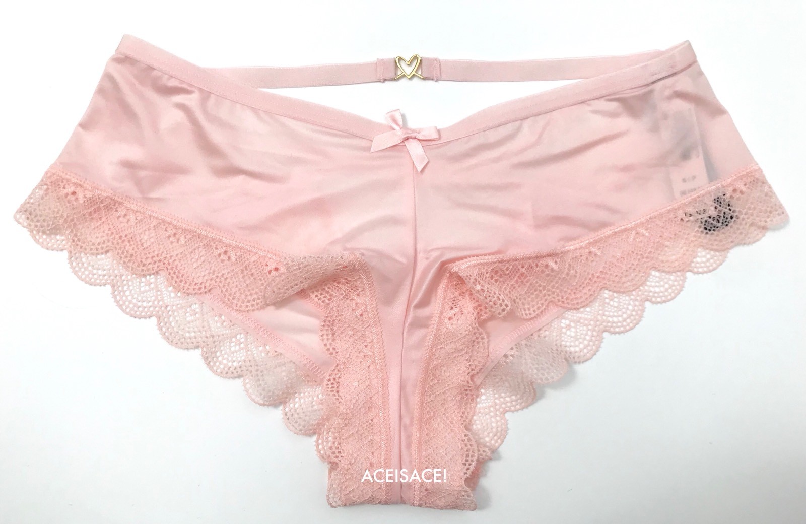 NWT*VICTORIA’S SECRET VERY SEXY LACE-UP RING CHEEKY PANTY—LIGHT PINK—XL/XG