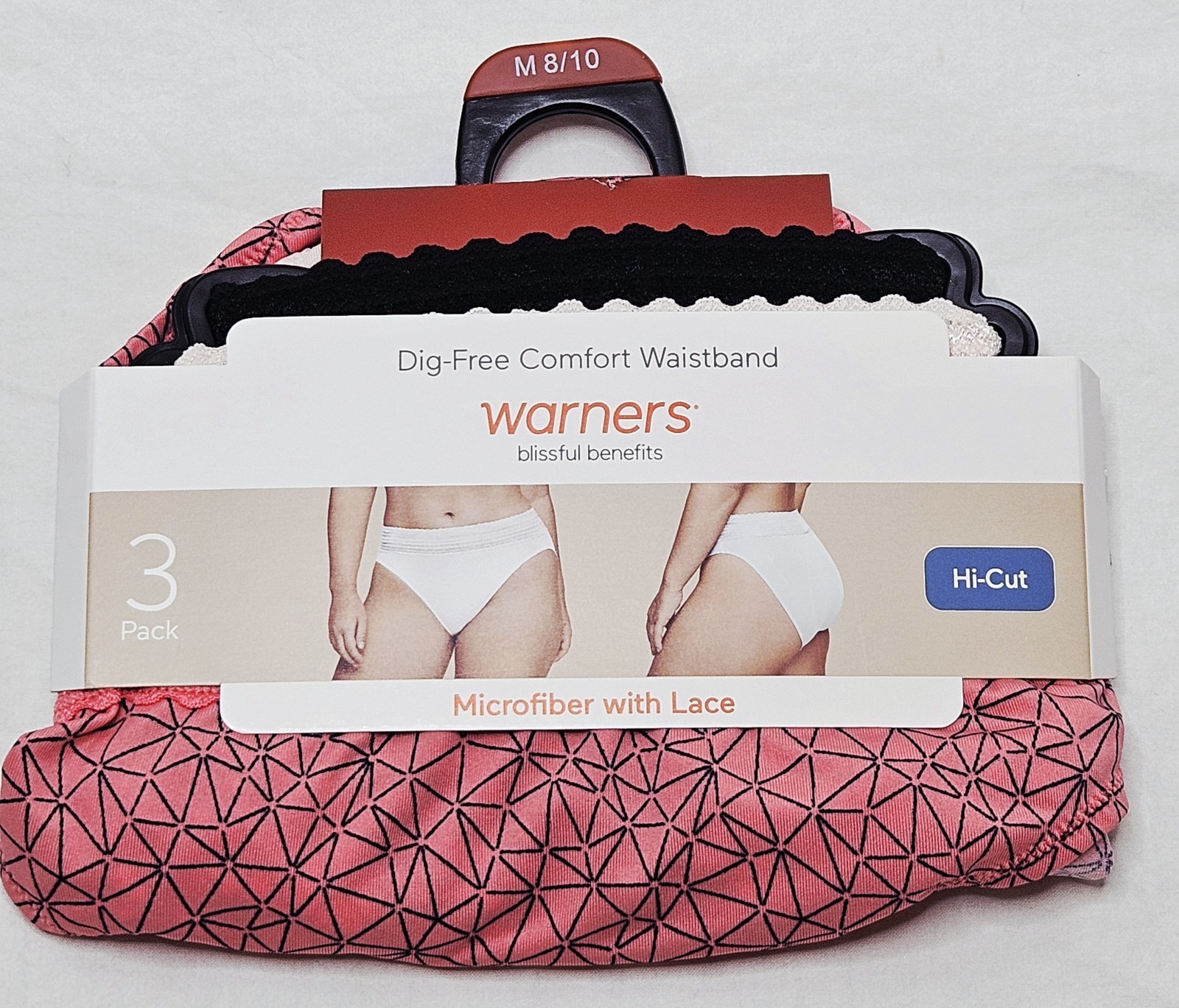 Warners Blissful Benefits Hi-Cut Microfiber w/ Lace 3 Pack Choose M XL XXL XXXL