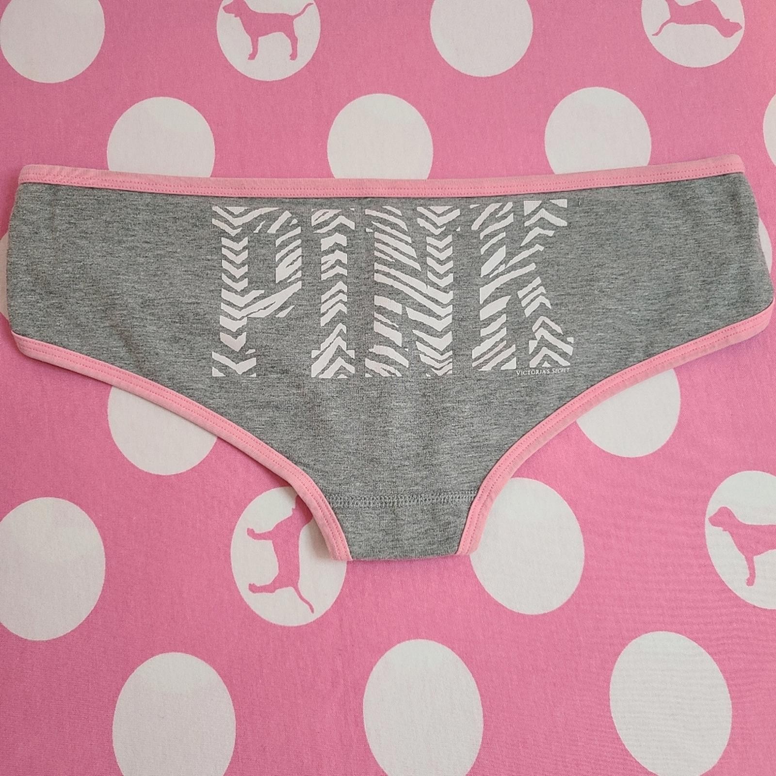 VTG VS PINK Extra Low Rise Graphic Cotton Hipster Panty Size Sm Zebra Logo
