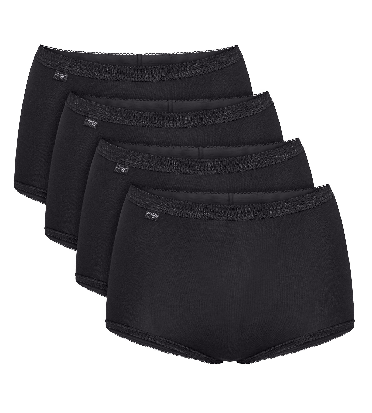 Sloggi Basic Maxi Brief Knickers 4 Pack 95% Cotton High Rise Full Brief 10028378