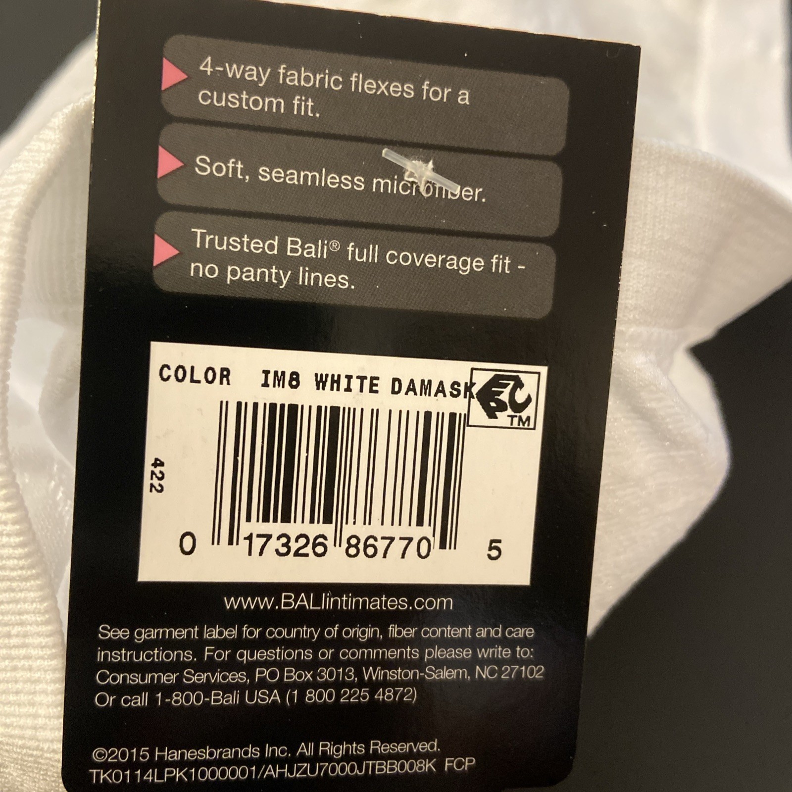 NEW! BALI WHITE COMFORT REVOLUTION BRIEF PANTIES/ Size 10/11