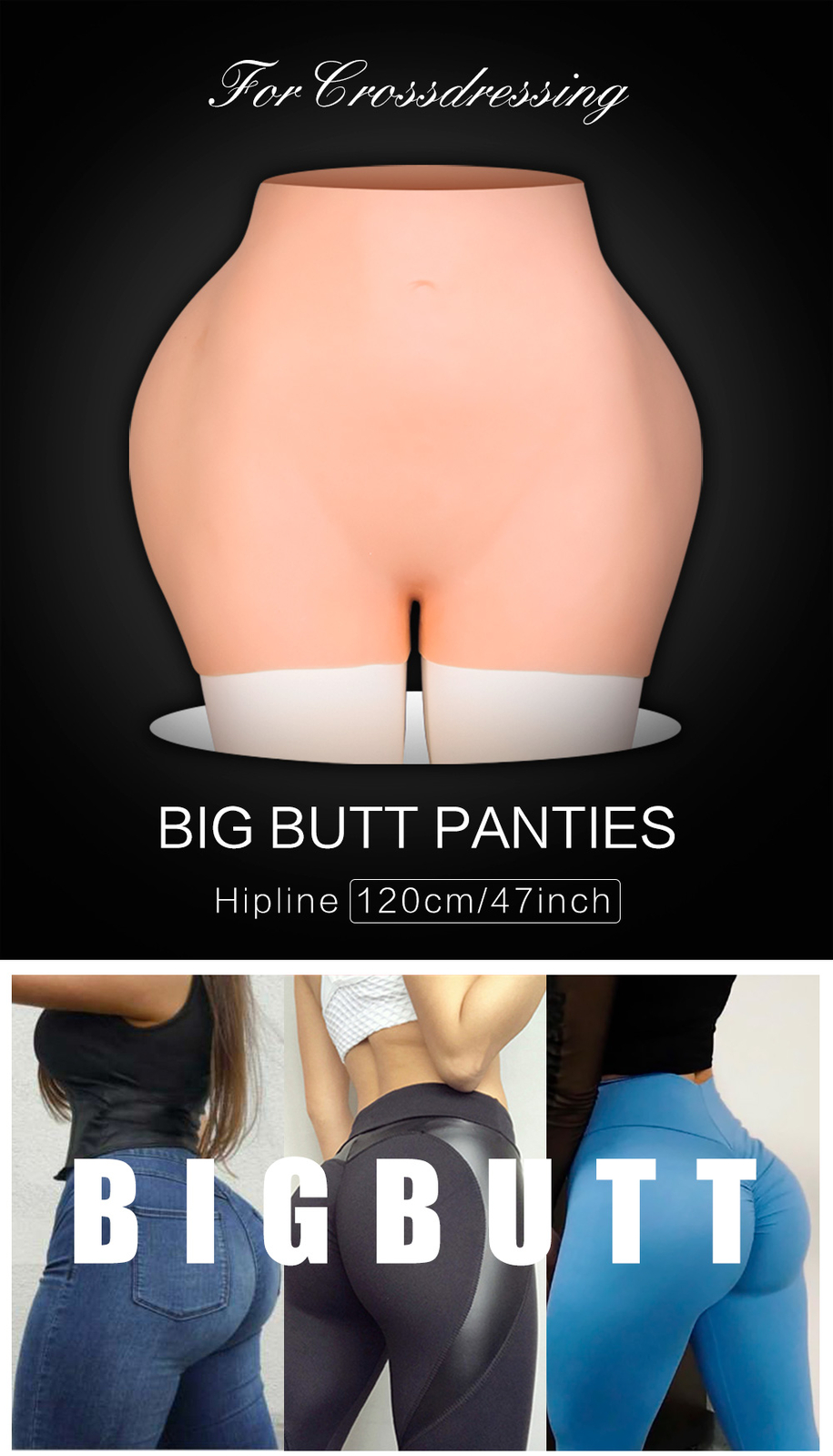 Realistic Silicone Crossdresser Pants Hip Buttock Enhancer Underwear Transgender
