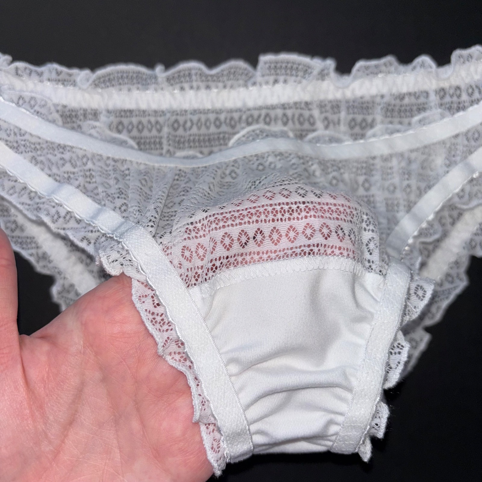 RUFFLE Panties BLOOMER White RETRO Lingerie HANDMADE Sissy UNDERWEAR XS S