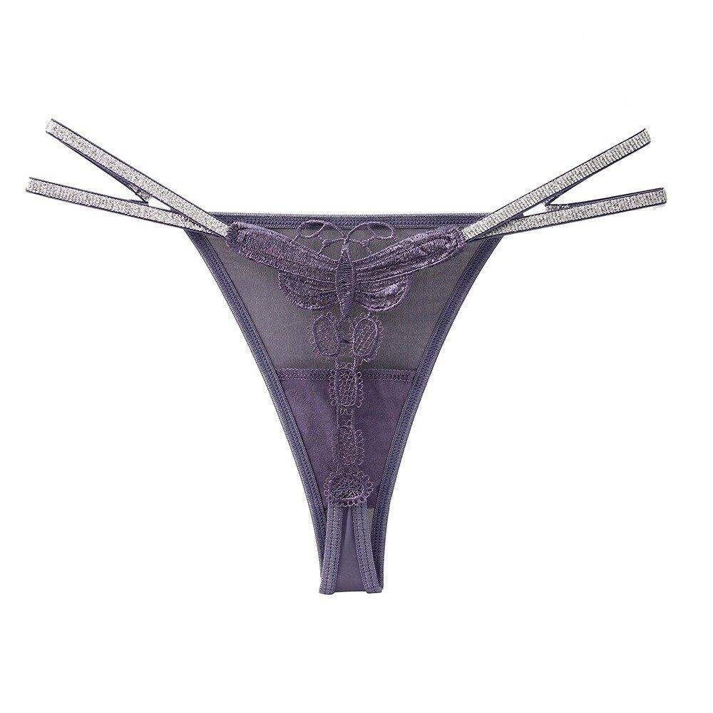 Sexy Glitter Thin Strap Thong Ice Silk Seamless G-string Panties Briefs Lingerie