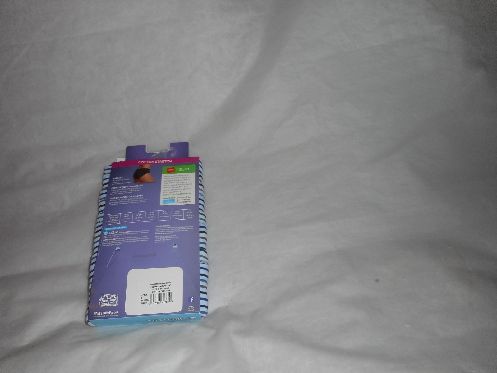Hanes 4 Pack Comfortsoft Blue Stripe Multicolor Women Hipster Panty 7/Large & 9
