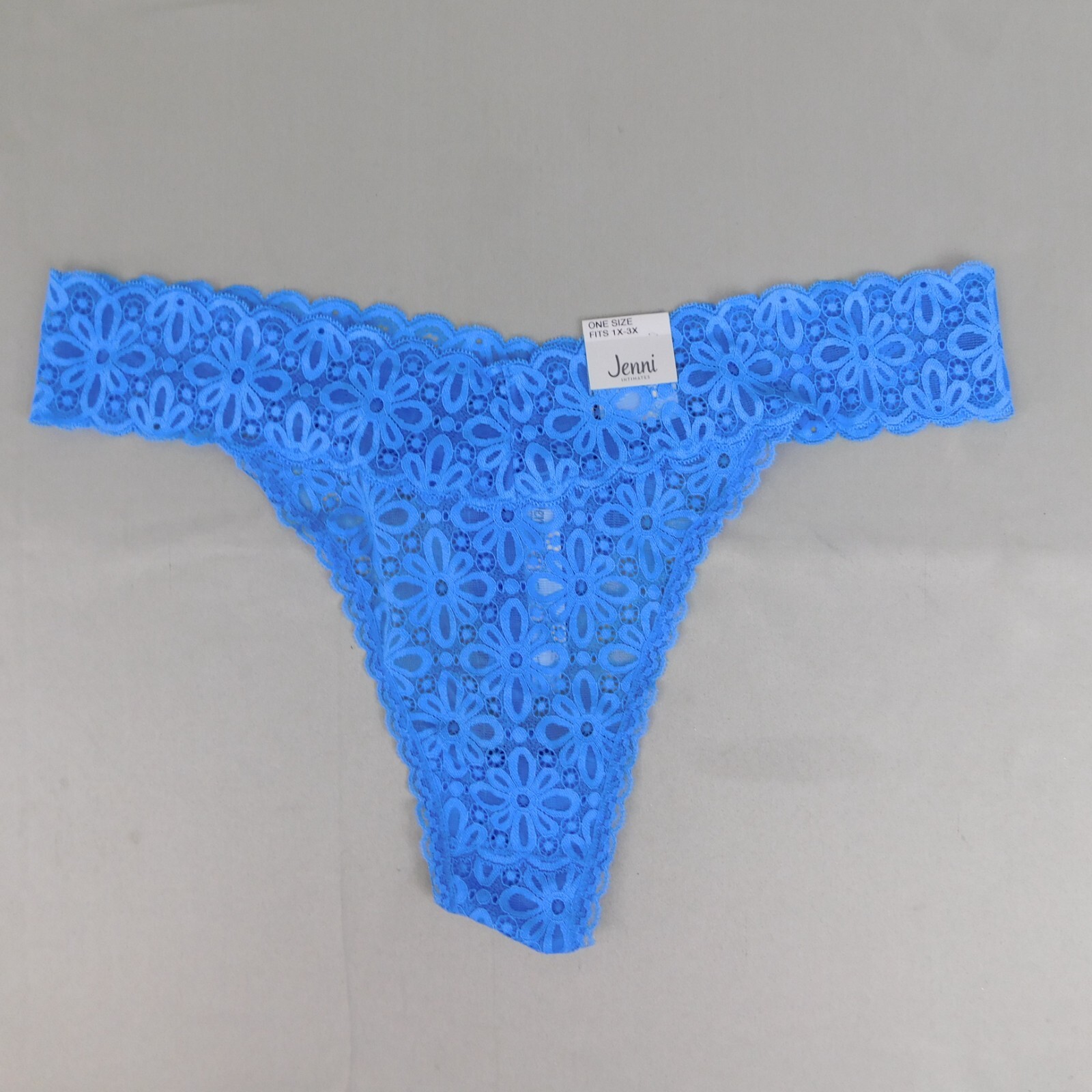 5pc Lot Jenni Nylon Floral Stretch Lace Everyday Thong Panties Plus Size Multi