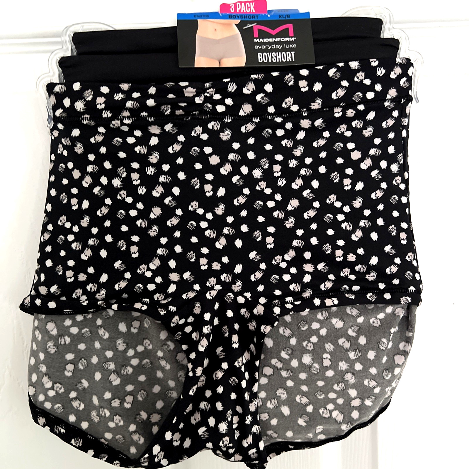 NEW 3 Pack Maidenform Everyday Luxe BoyShorts Panties XL/8 Multi-Color DM3TBS