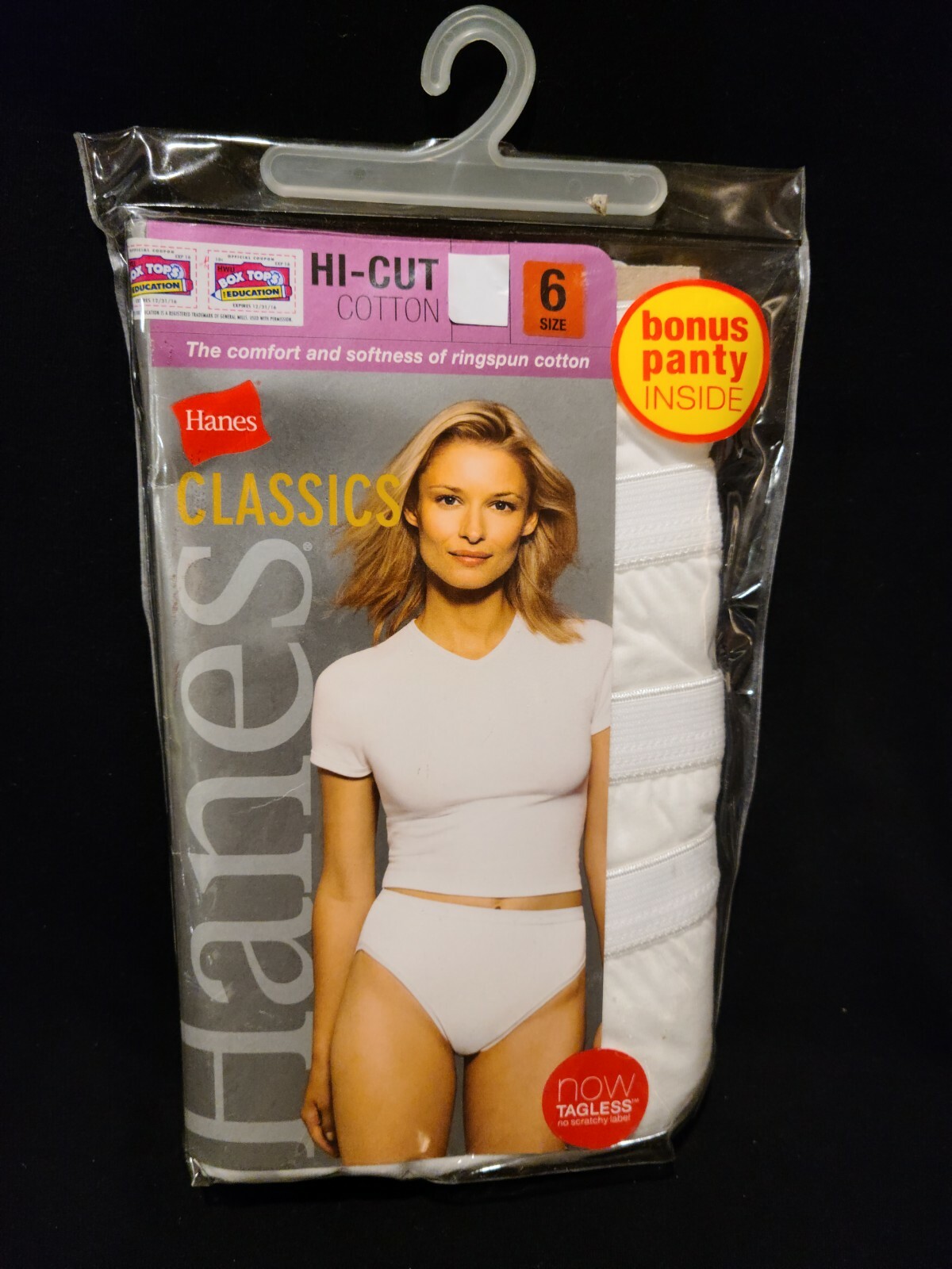 Hanes Classics Women’s Panties 4-Pack No Ride Up High Cut Cotton Underwear Sz. 6