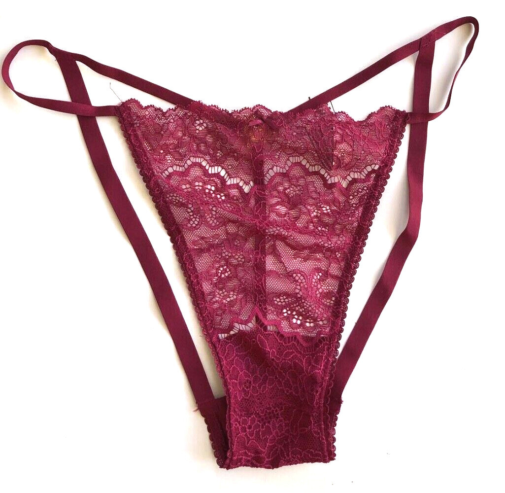 Victoria’s Secret Raspberry Red Lace Jewel Back Cheeky Panties Size X-Large NWT