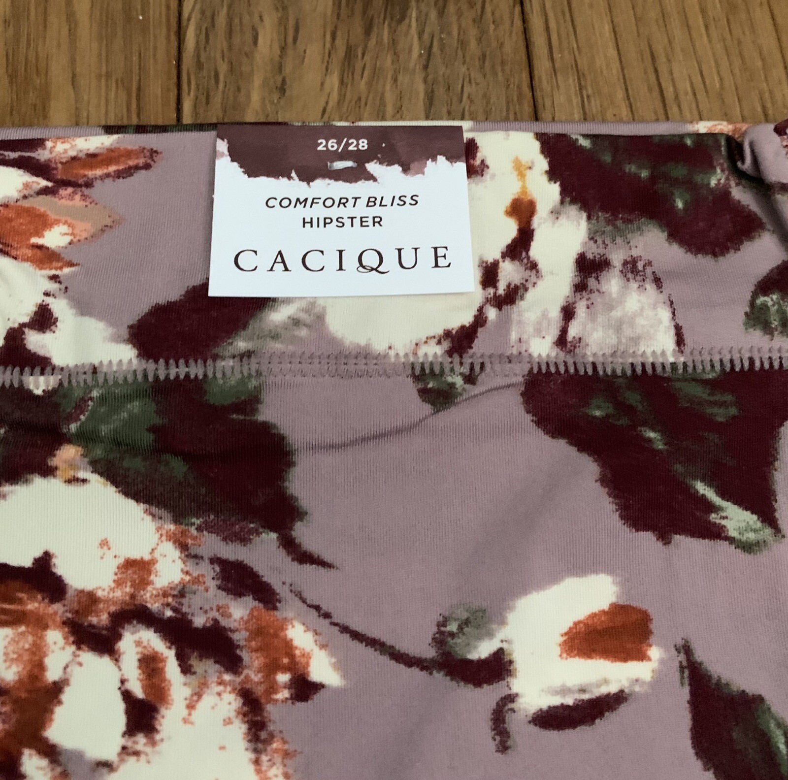 Plus Sz 26/28 Lane Bryant Cacique Comfort Bliss Hipster Nylon Mauve Lilac Flower