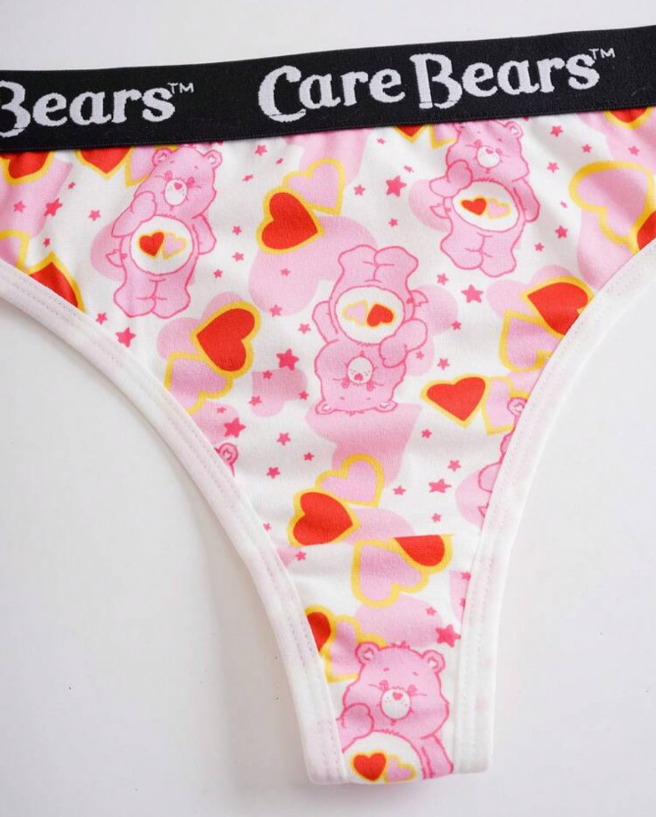 Care Bears Kawaii Y2K Licensed Graphic Cartoon Logo Thong Panties L 3 pack