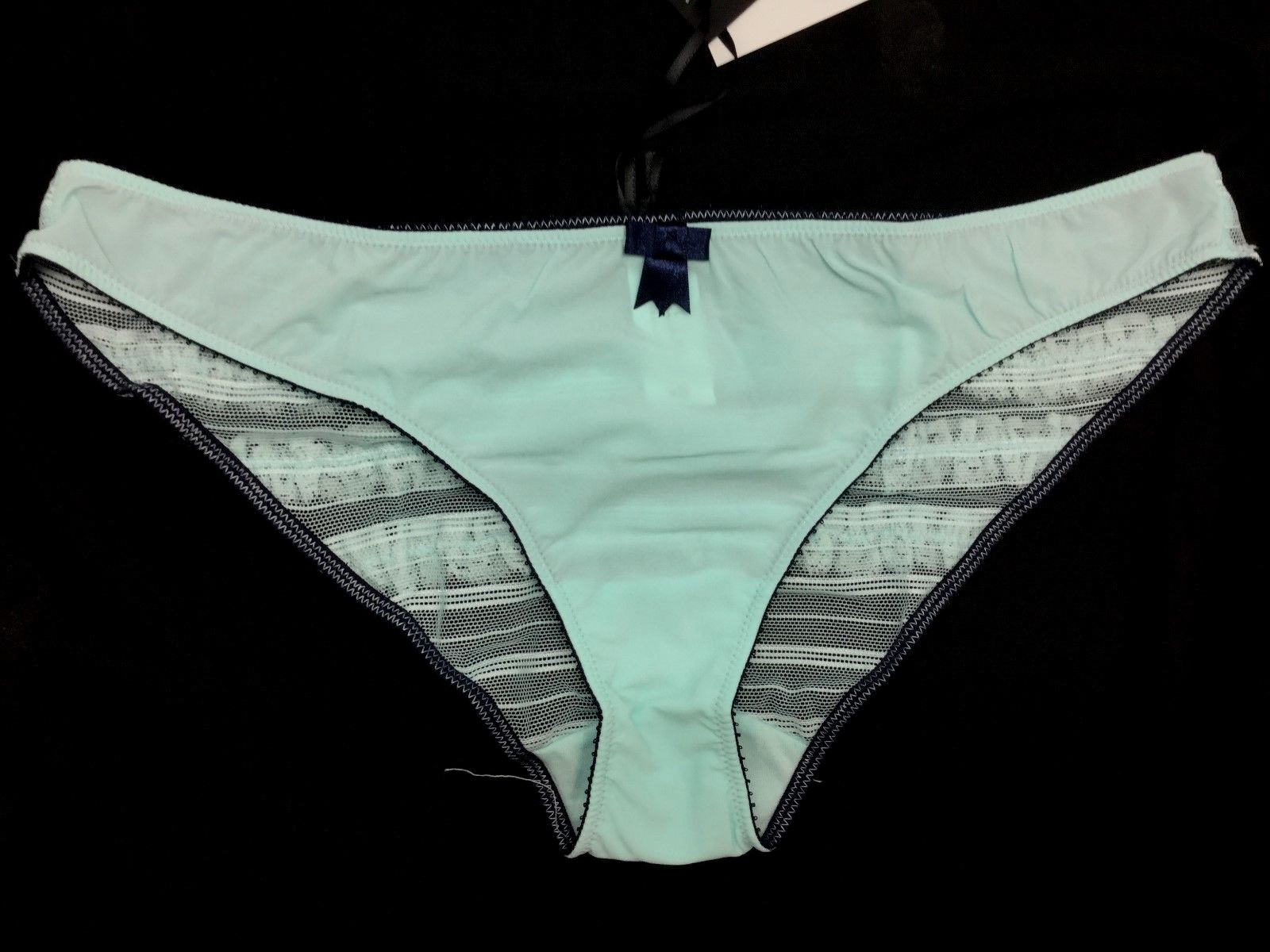 Claudette Sophia Ruffled Back Bikini Panty Women’s Lingerie Panties Seafoam Navy