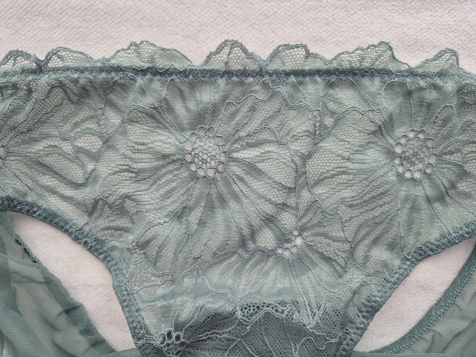 NEW Intimissimi Lace & Tulle Knickers Jade Green Size M